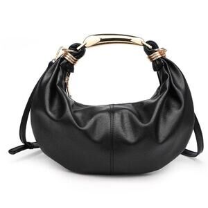 Carrie Vegan Leather Crossbody Black Gold